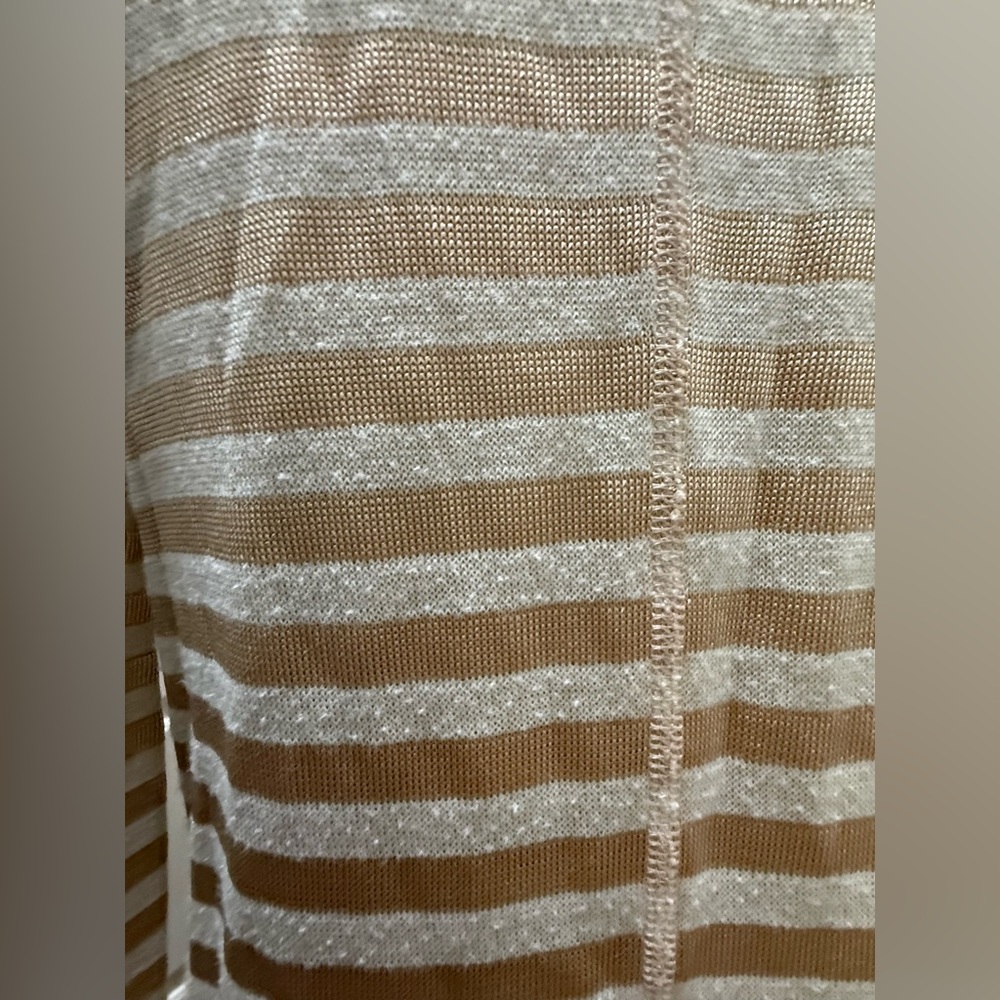 Emporio Armani. Beige Striped Open Cardigan. Size 6. - Picture 11 of 11